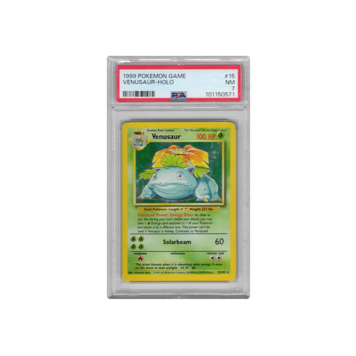 1999 Venusaur Holo Base Set PSA 7