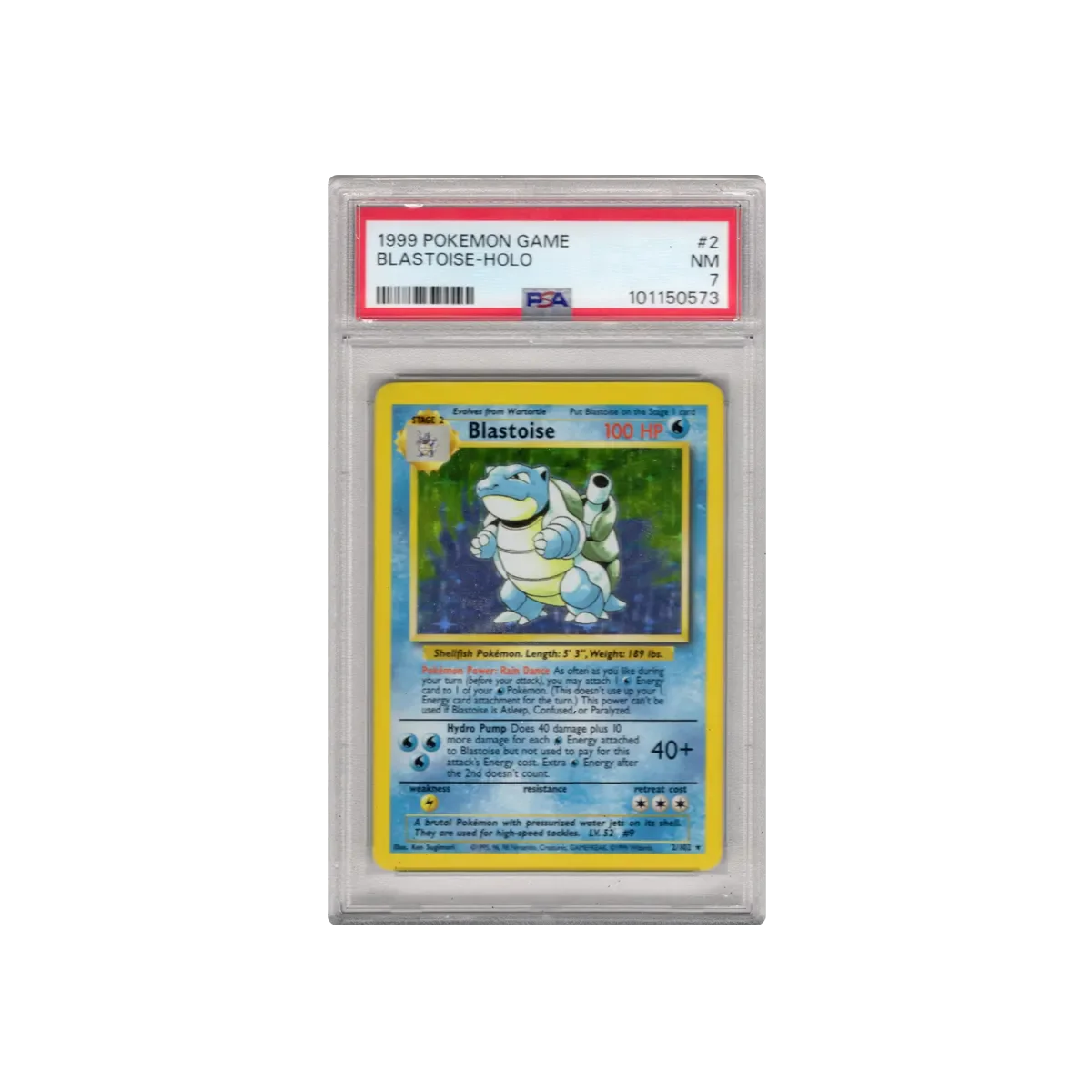1999 Blastoise Holo Base Set PSA 7